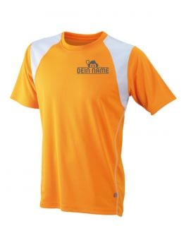 T-Shirt Männer Orange Vorne Dein Name Reflekt Trainingsoutfit
