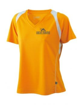 T-Shirt Frauen Orange Vorne Dein Name Reflekt Trainingsoutfit