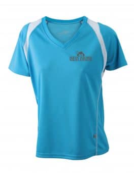 T-Shirt Frauen Blau Vorne Dein Name Reflekt Trainingsoutfit